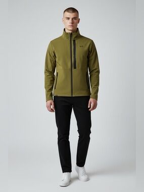 TLF Men’s Size Medium Infi-Dry Surge Training Long Sleeve Zip-Up Jacket Green